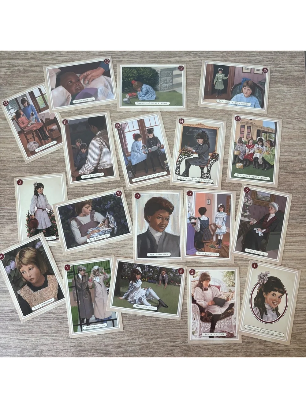 American Girl Samantha Trading Cards 18 Card Set Pleasant Company 1994 Vintage